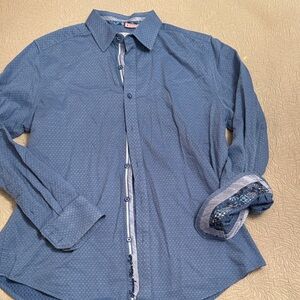 Men's Blue Patterned Shirt